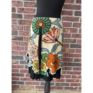 RARE Randall Hill mini skirt - Size 4 Lagenlook wearable art boho Unique Texture